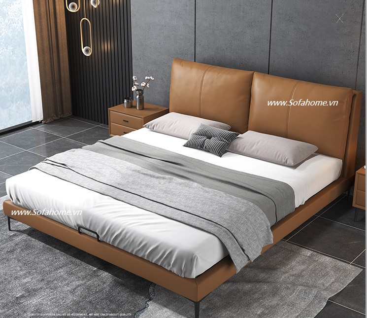 Giường ngủ bọc da GN 40 - Xưởng sản xuất giường ngủ cao cấp SOFAHOME